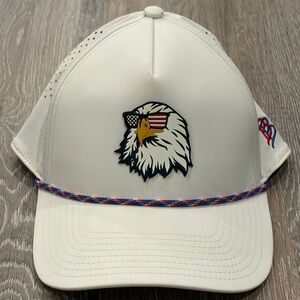 Branded Bills Hat Cap Snap Back White USA Rope Party Eagle 5 Panel Golf Mens